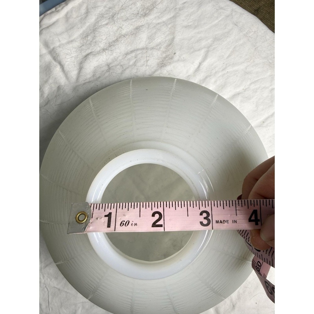 Vintage MCM 10" Honeycomb White Milk Glass Light Diffuser Torchiere Lamp Shade - Picture 6 of 7